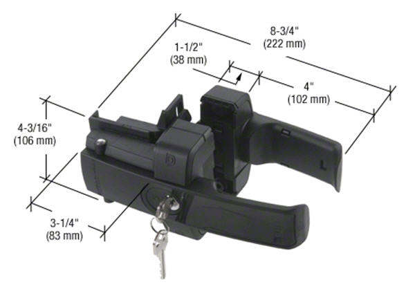 CRL Black Magnetic Z-Lokk Latch Gate Lock | ZL3BL